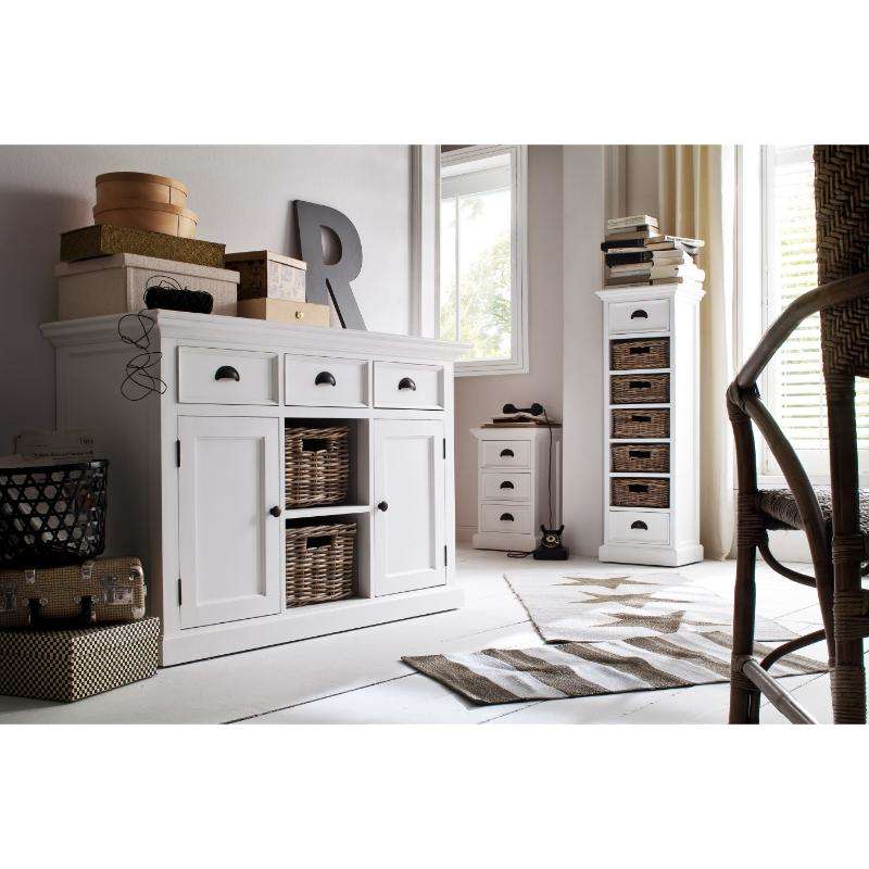 Ashpinoke:Halifax Collection Bedside Drawer Unit in Classic White-End Tables-NovaSolo