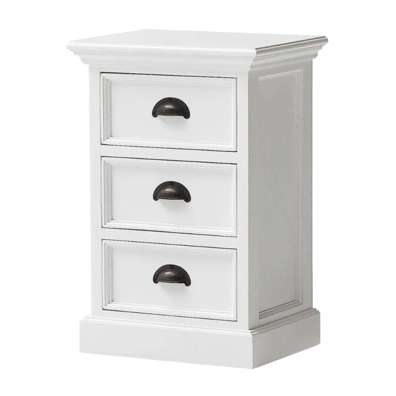 Ashpinoke:Halifax Collection Bedside Drawer Unit in Classic White-End Tables-NovaSolo