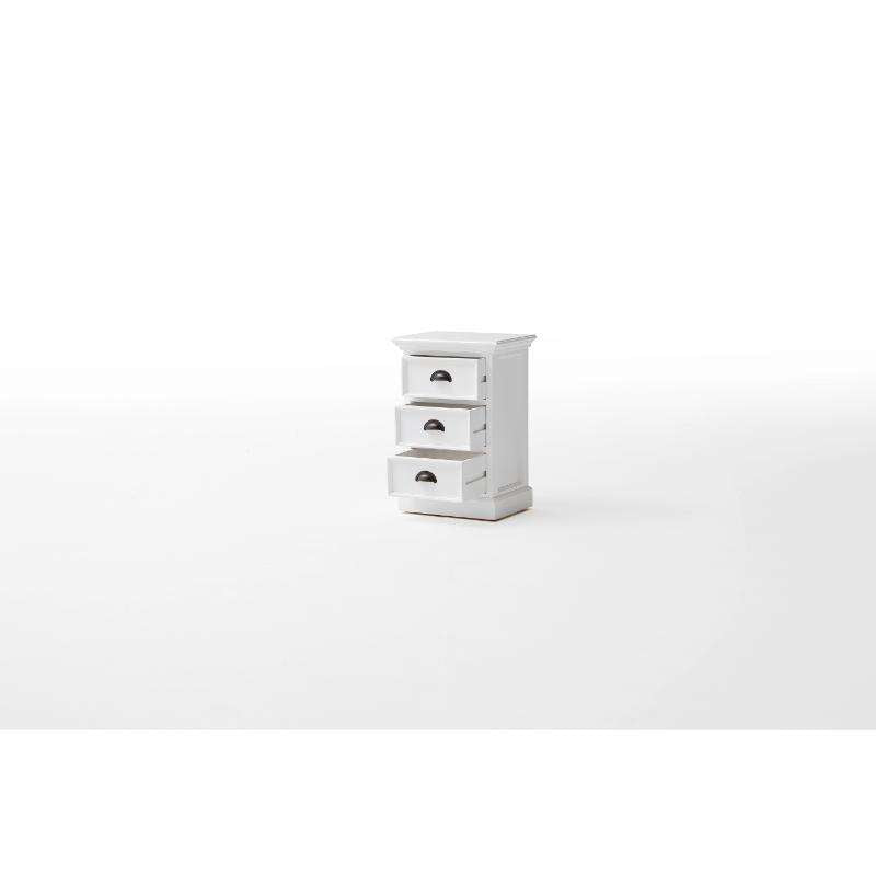 Ashpinoke:Halifax Collection Bedside Drawer Unit in Classic White-End Tables-NovaSolo