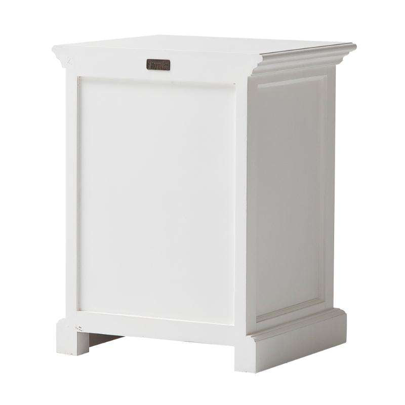 Ashpinoke:Halifax Collection Bedside Table with Dividers in Classic White-End Tables-NovaSolo