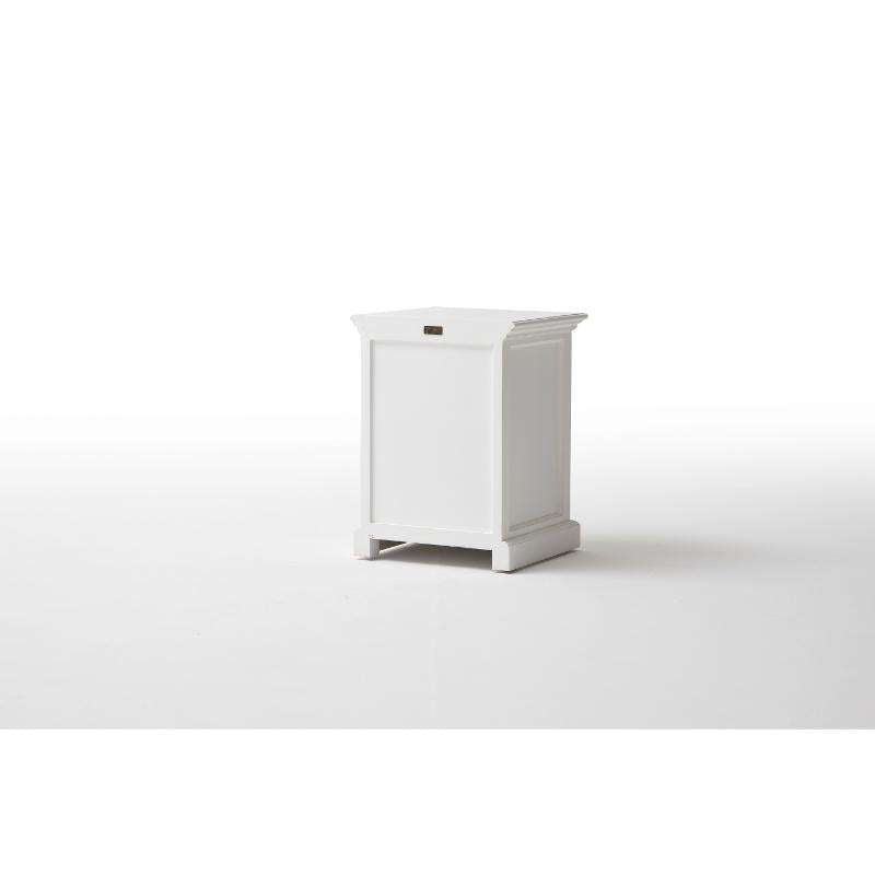 Ashpinoke:Halifax Collection Bedside Table with Dividers in Classic White-End Tables-NovaSolo