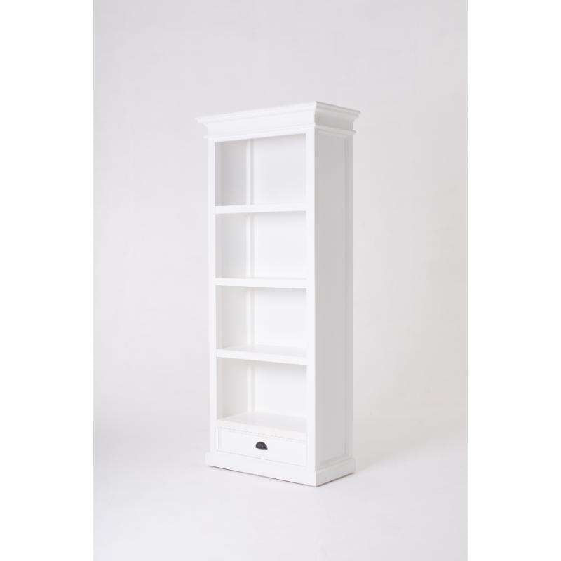 Ashpinoke:Halifax Collection Bookcase with 1 Drawer in Classic White-Bookcases-NovaSolo