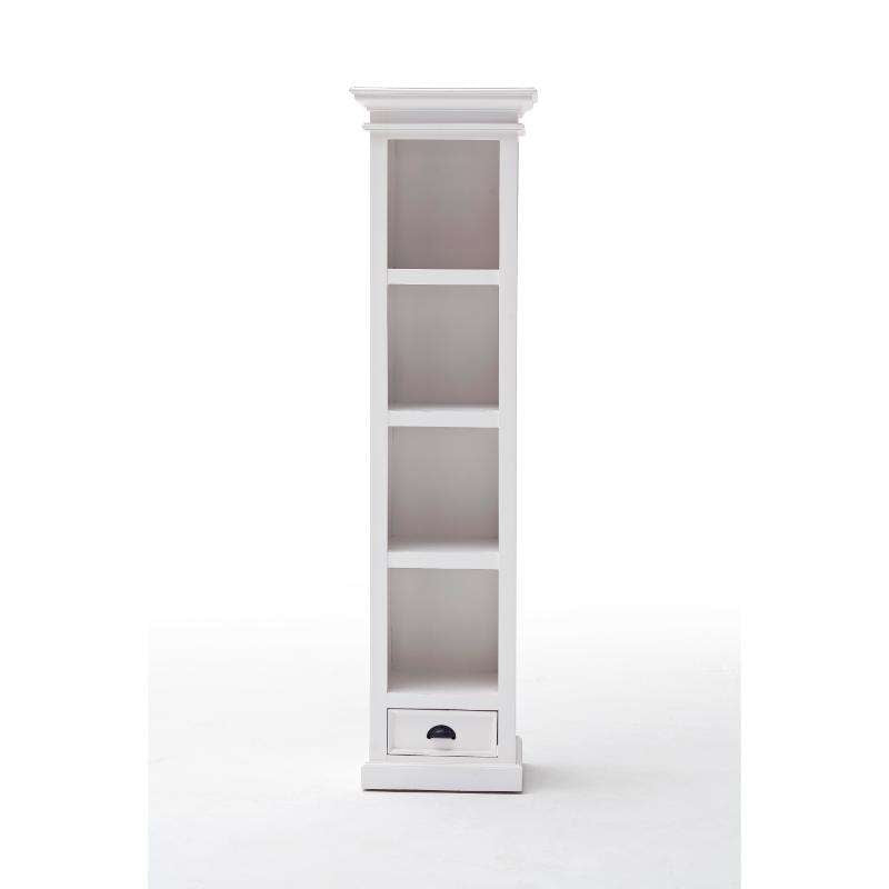 Ashpinoke:Halifax Collection Bookshelf with Drawer in Classic White-Bookcases-NovaSolo