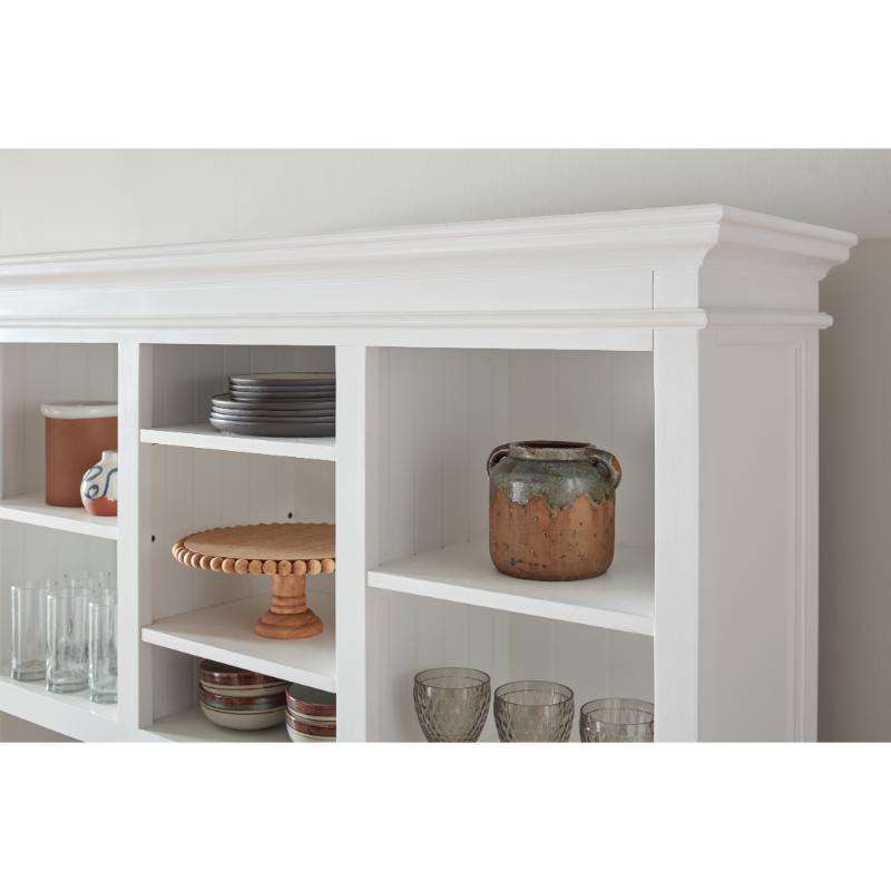 Ashpinoke:Halifax Collection Buffet Hutch Unit with 2 Adjustable Shelves in Classic White-Cabinets-NovaSolo