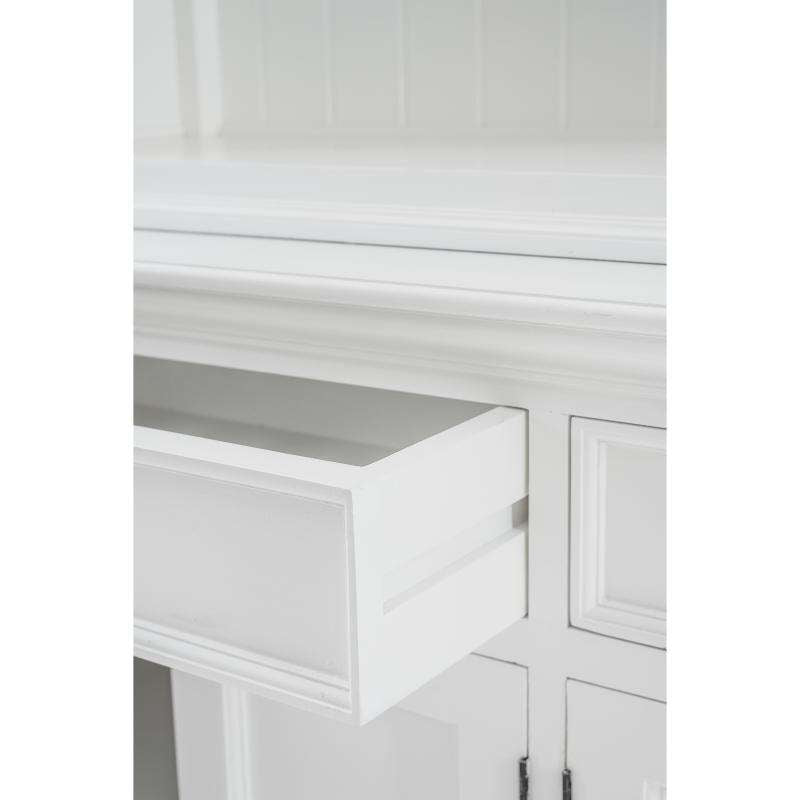 Ashpinoke:Halifax Collection Buffet Hutch Unit with 2 Adjustable Shelves in Classic White-Cabinets-NovaSolo
