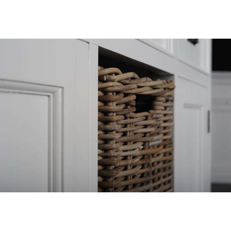 Ashpinoke:Halifax Collection Buffet with 2 Baskets in Classic White-Sideboards-NovaSolo