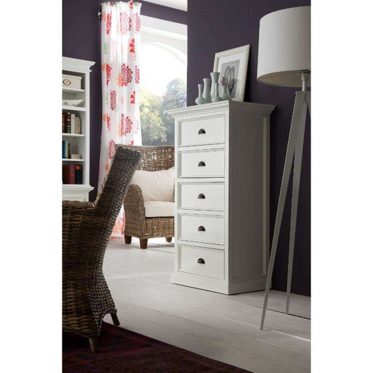 Ashpinoke:Halifax Collection Chest of Drawers in Classic White-Chests and Drawers-NovaSolo