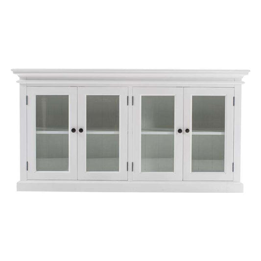 Ashpinoke:Halifax Collection Display Buffet with 4 Glass Doors in Classic White-Sideboards-NovaSolo