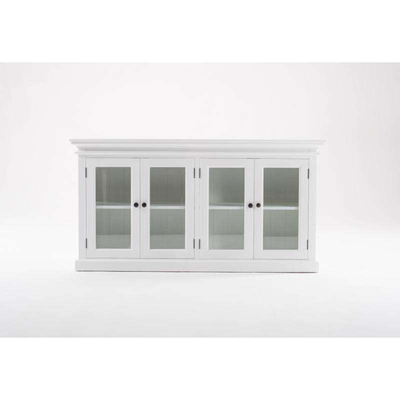 Ashpinoke:Halifax Collection Display Buffet with 4 Glass Doors in Classic White-Sideboards-NovaSolo