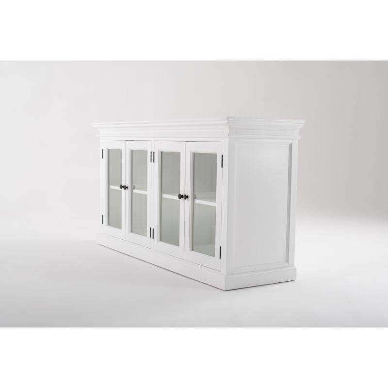 Ashpinoke:Halifax Collection Display Buffet with 4 Glass Doors in Classic White-Sideboards-NovaSolo