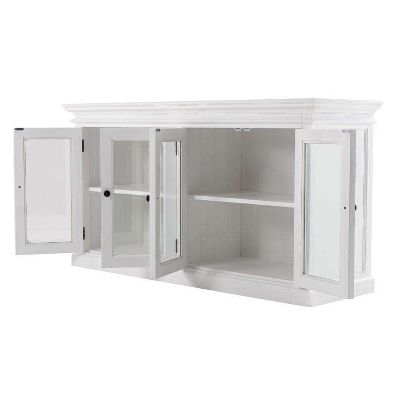 Ashpinoke:Halifax Collection Display Buffet with 4 Glass Doors in Classic White-Sideboards-NovaSolo