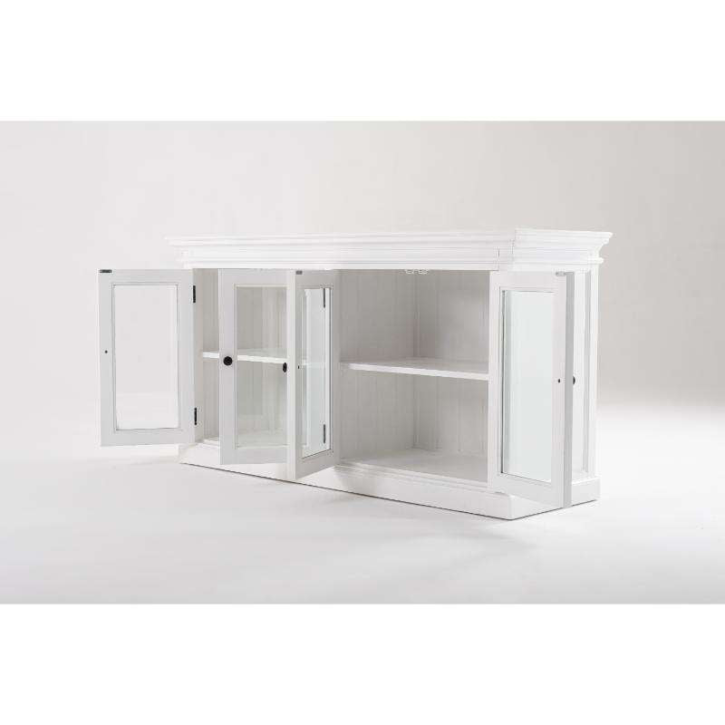 Ashpinoke:Halifax Collection Display Buffet with 4 Glass Doors in Classic White-Sideboards-NovaSolo