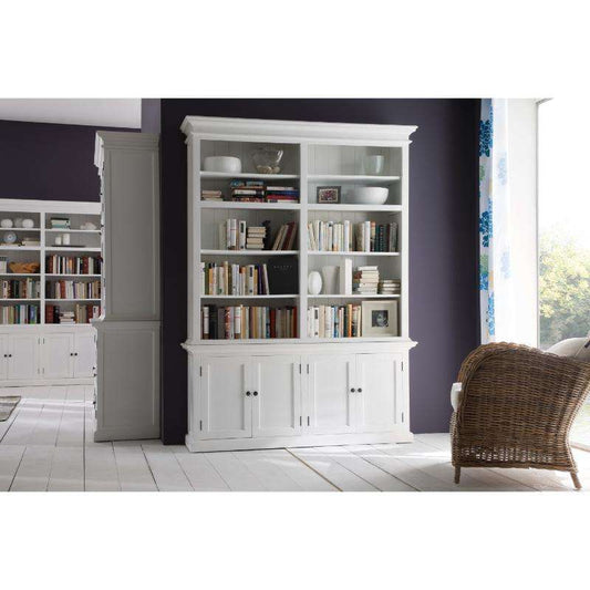 Ashpinoke:Halifax Collection Double-Bay Hutch Unit in Classic White-Cabinets-NovaSolo