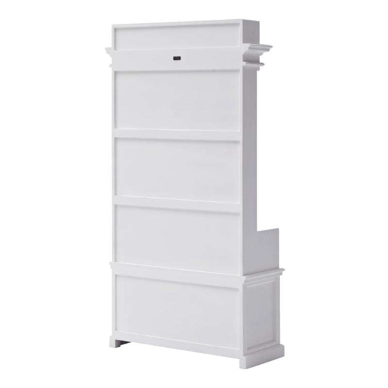 Ashpinoke:Halifax Collection Entryway Coat Rack & Bench Unit in Classic White-Coat and Hat Racks-NovaSolo