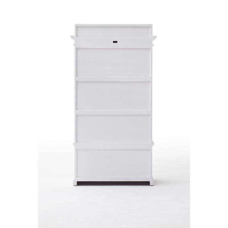 Ashpinoke:Halifax Collection Entryway Coat Rack & Bench Unit in Classic White-Coat and Hat Racks-NovaSolo