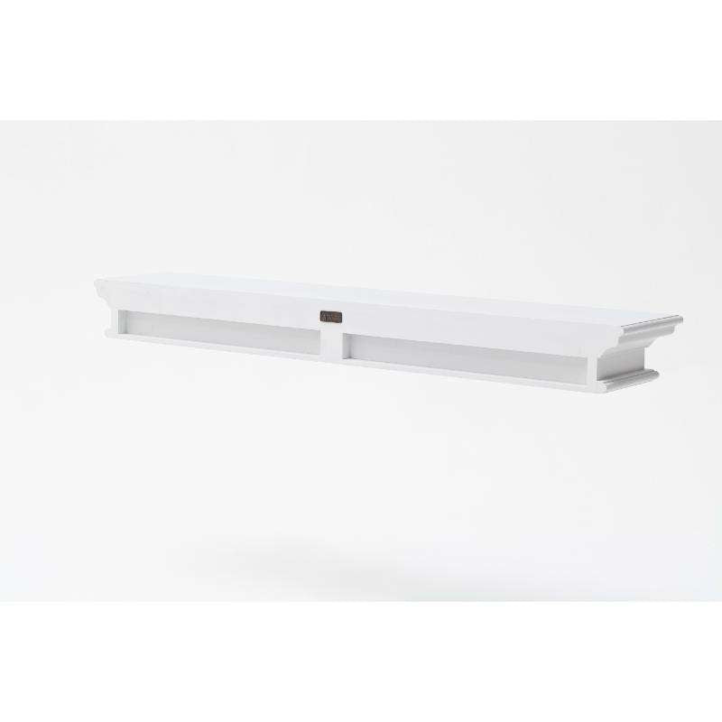 Ashpinoke:Halifax Collection Floating Wall Shelf, Extra Long in Classic White-Shelving-NovaSolo