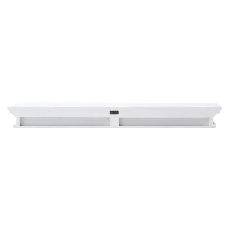 Ashpinoke:Halifax Collection Floating Wall Shelf, Extra Long in Classic White-Shelving-NovaSolo