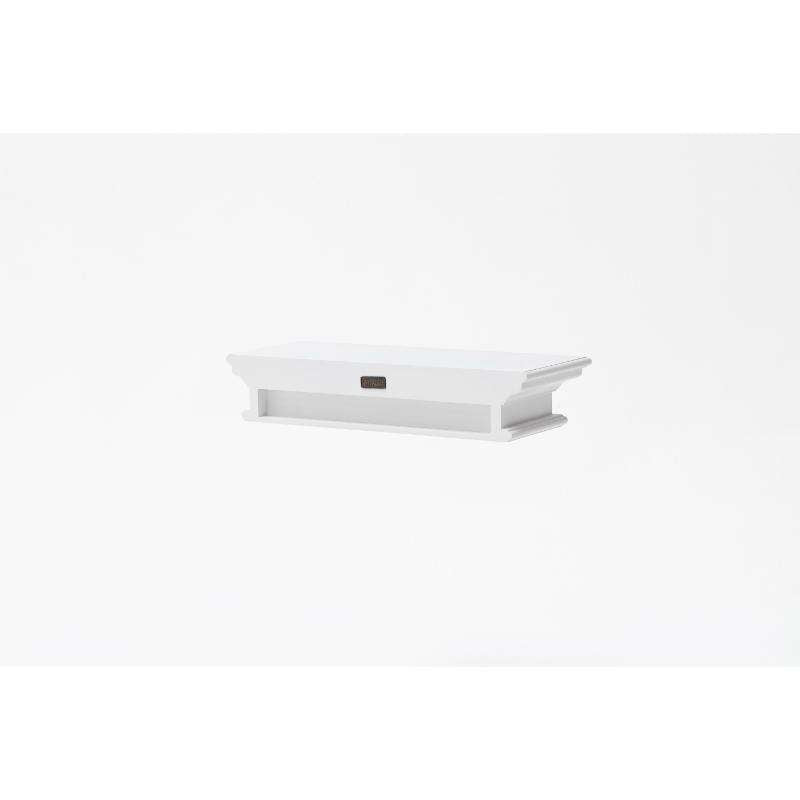 Ashpinoke:Halifax Collection Floating Wall Shelf, Medium in Classic White-Shelving-NovaSolo