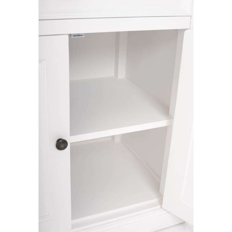 Ashpinoke:Halifax Collection Glass-Display Hutch Unit in Classic White-Cabinets-NovaSolo