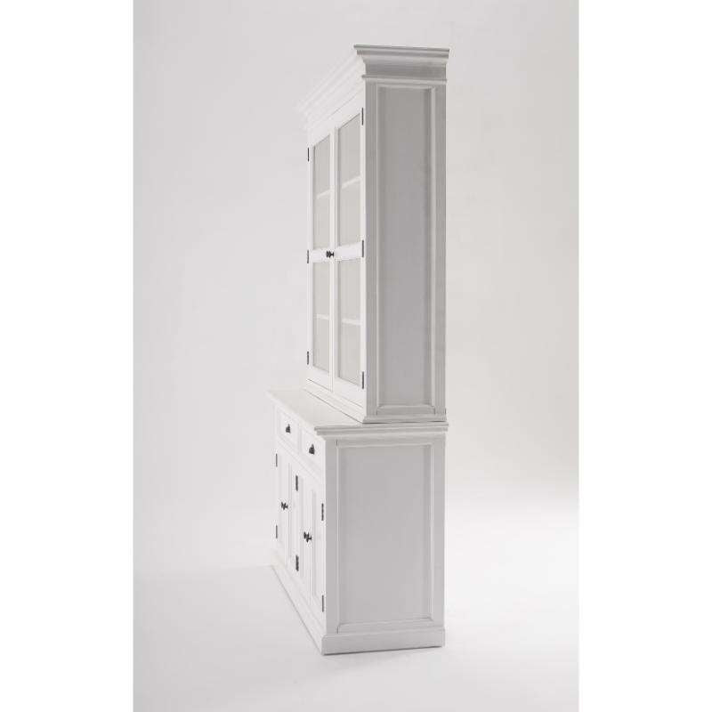 Ashpinoke:Halifax Collection Glass-Display Hutch Unit in Classic White-Cabinets-NovaSolo