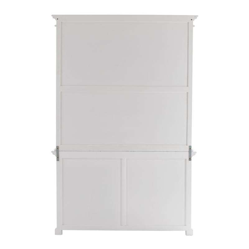 Ashpinoke:Halifax Collection Glass-Display Hutch Unit in Classic White-Cabinets-NovaSolo