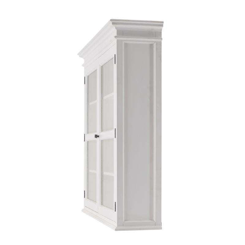 Ashpinoke:Halifax Collection Glass-Display Hutch Unit in Classic White-Cabinets-NovaSolo