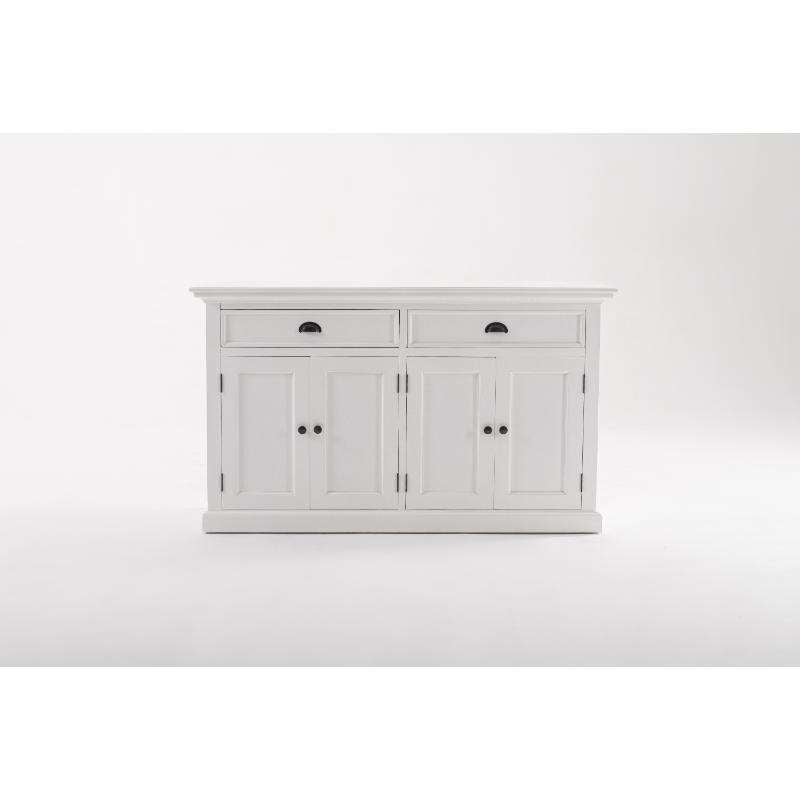 Ashpinoke:Halifax Collection Glass-Display Hutch Unit in Classic White-Cabinets-NovaSolo