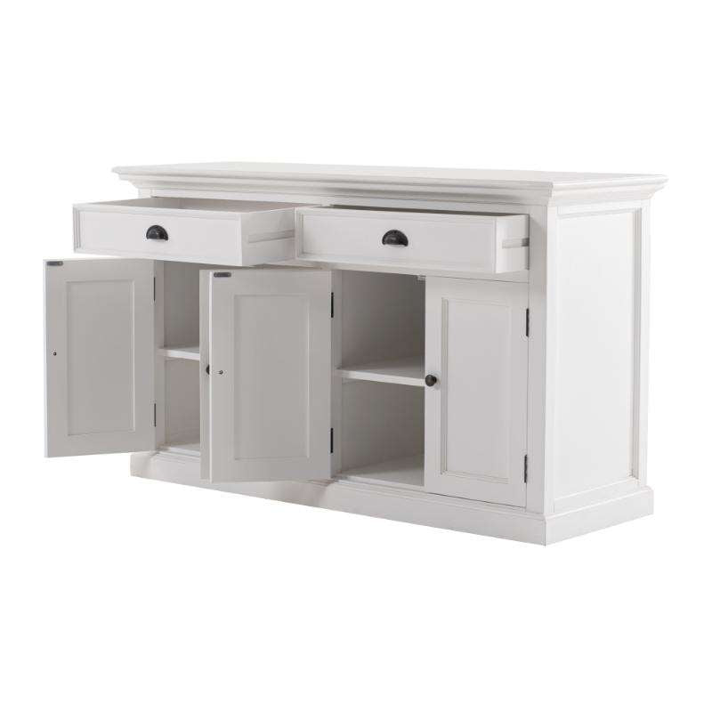 Ashpinoke:Halifax Collection Glass-Display Hutch Unit in Classic White-Cabinets-NovaSolo