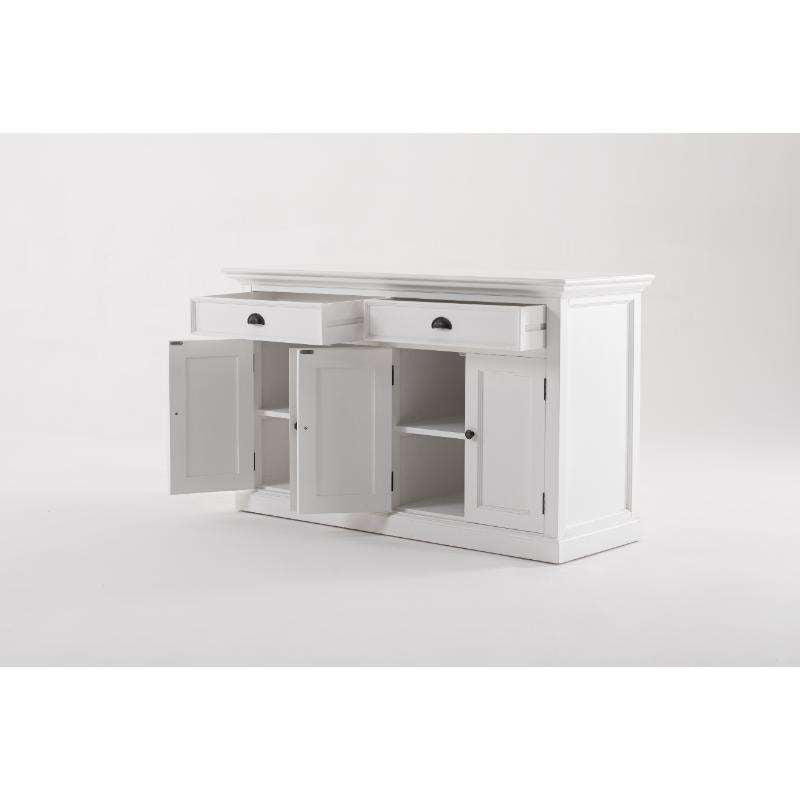 Ashpinoke:Halifax Collection Glass-Display Hutch Unit in Classic White-Cabinets-NovaSolo