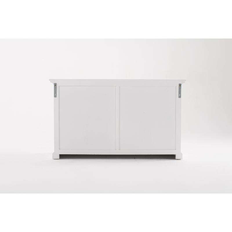 Ashpinoke:Halifax Collection Glass-Display Hutch Unit in Classic White-Cabinets-NovaSolo