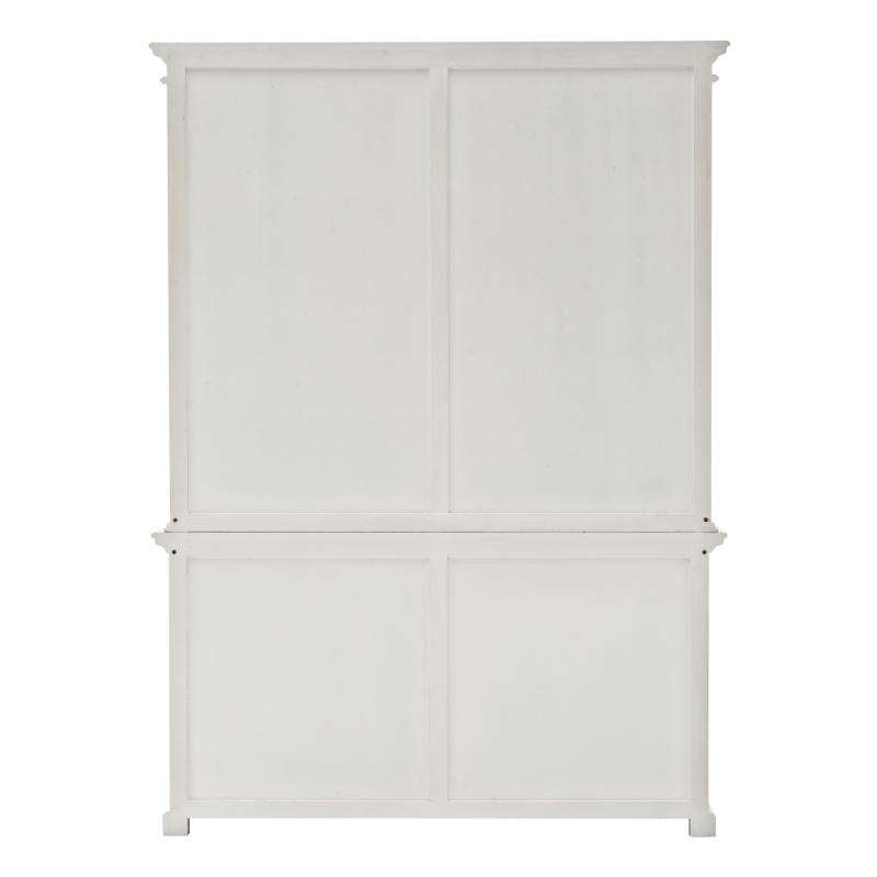 Ashpinoke:Halifax Collection Hutch Bookcase Unit in Classic White-Cabinets-NovaSolo
