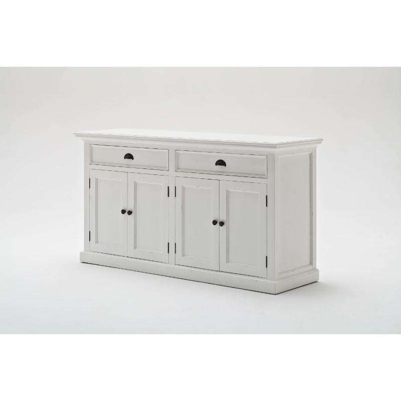 Ashpinoke:Halifax Collection Hutch Bookcase Unit in Classic White-Cabinets-NovaSolo