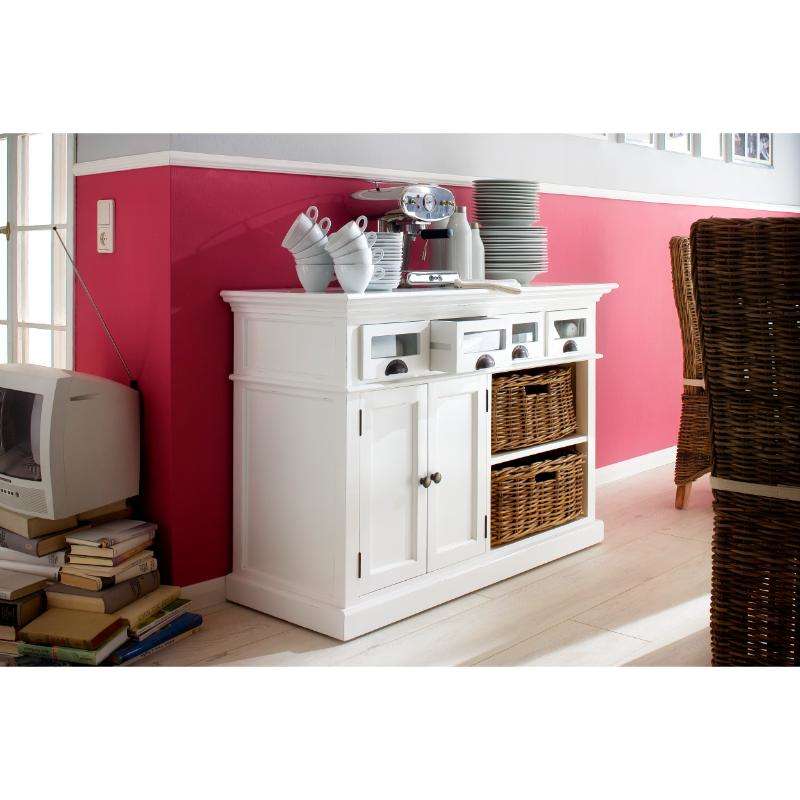 Ashpinoke:Halifax Collection Kitchen Buffet in Classic White-Sideboards-NovaSolo