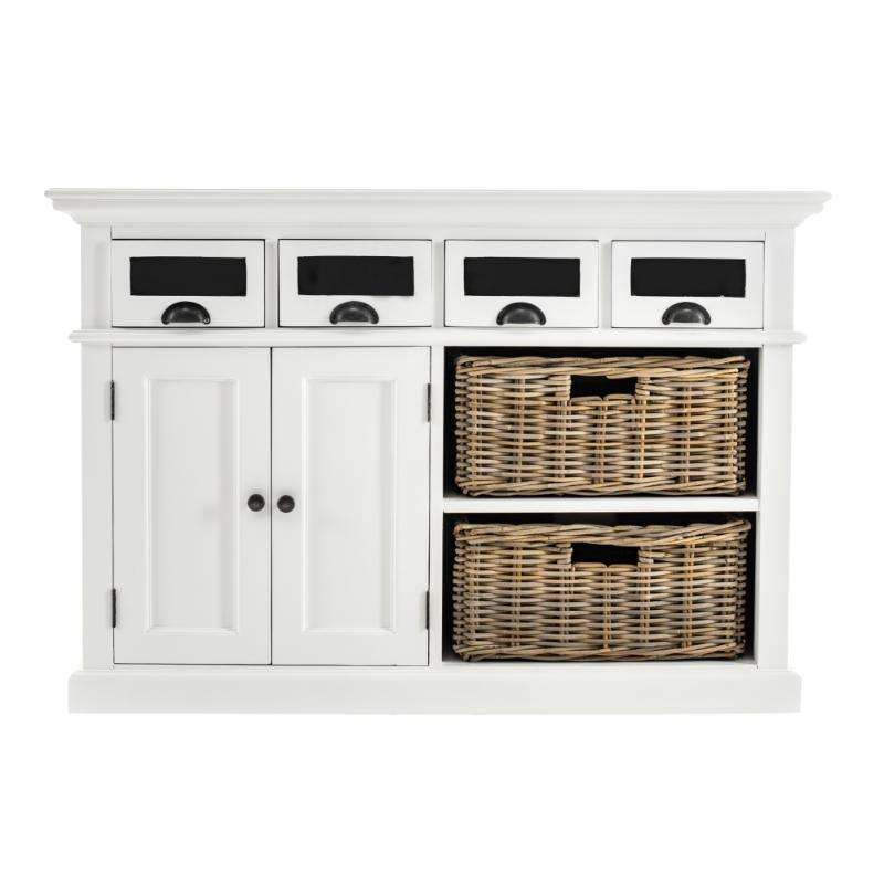 Ashpinoke:Halifax Collection Kitchen Buffet in Classic White-Sideboards-NovaSolo