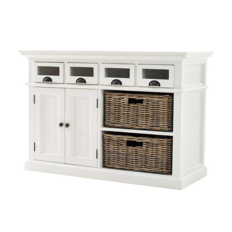 Ashpinoke:Halifax Collection Kitchen Buffet in Classic White-Sideboards-NovaSolo