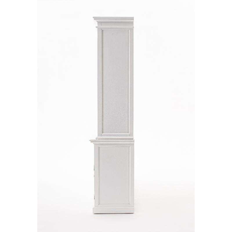 Ashpinoke:Halifax Collection Kitchen Hutch Cabinet with 5 Doors 3 Drawers in Classic White-Cabinets-NovaSolo