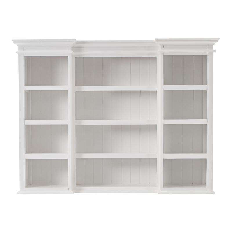 Ashpinoke:Halifax Collection Kitchen Hutch Cabinet with 5 Doors 3 Drawers in Classic White-Cabinets-NovaSolo