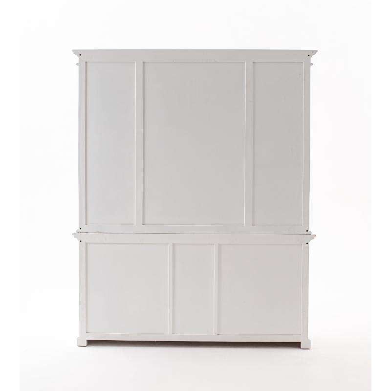 Ashpinoke:Halifax Collection Kitchen Hutch Cabinet with 5 Doors 3 Drawers in Classic White-Cabinets-NovaSolo