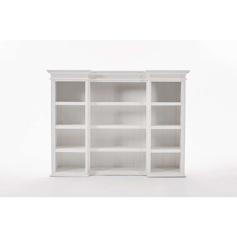 Ashpinoke:Halifax Collection Kitchen Hutch Cabinet with 5 Doors 3 Drawers in Classic White-Cabinets-NovaSolo