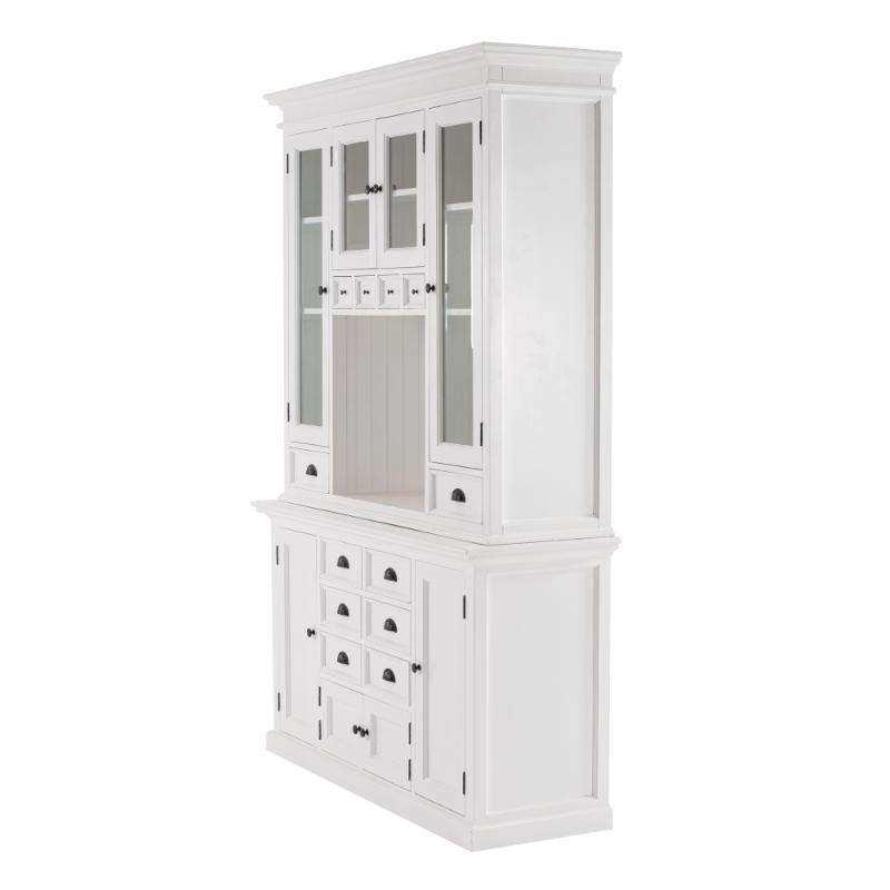 Ashpinoke:Halifax Collection Kitchen Hutch Unit in Classic White-Cabinets-NovaSolo