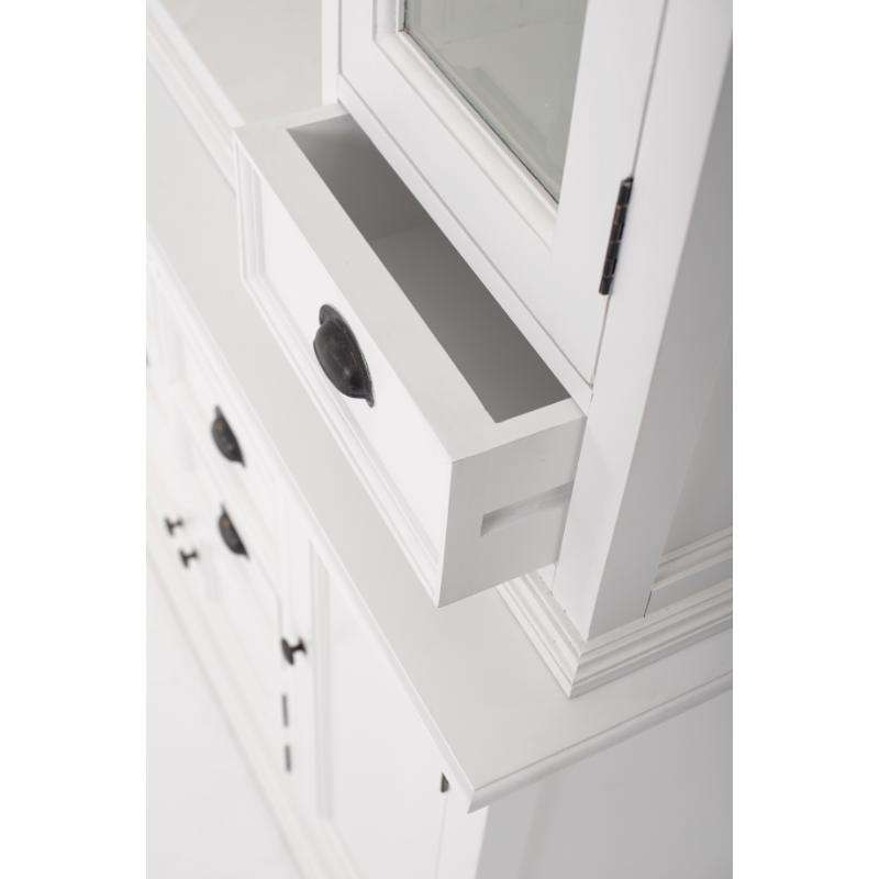 Ashpinoke:Halifax Collection Kitchen Hutch Unit in Classic White-Cabinets-NovaSolo