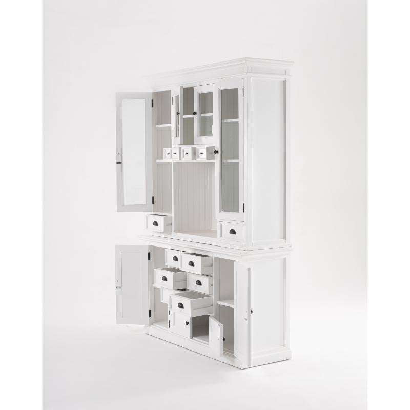 Ashpinoke:Halifax Collection Kitchen Hutch Unit in Classic White-Cabinets-NovaSolo