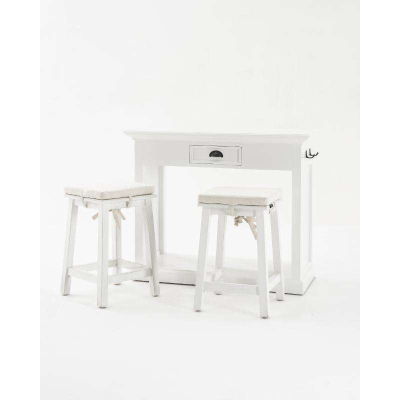 Ashpinoke:Halifax Collection Kitchen Table Set in Classic White-Kitchen Tables-NovaSolo