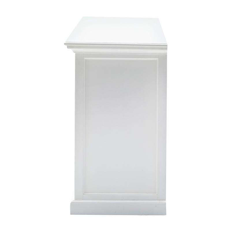 Ashpinoke:Halifax Collection Library Hutch with Basket Set in Classic White-Cabinets-NovaSolo