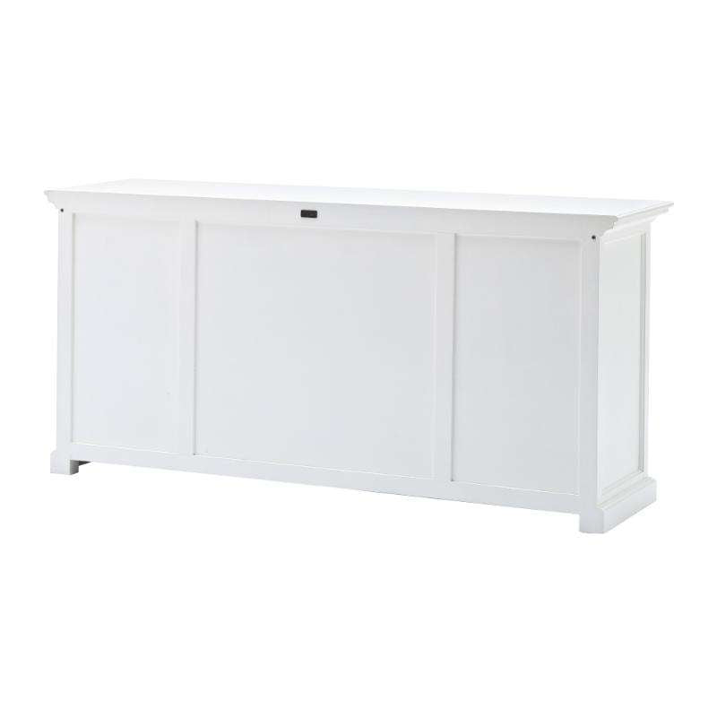 Ashpinoke:Halifax Collection Library Hutch with Basket Set in Classic White-Cabinets-NovaSolo