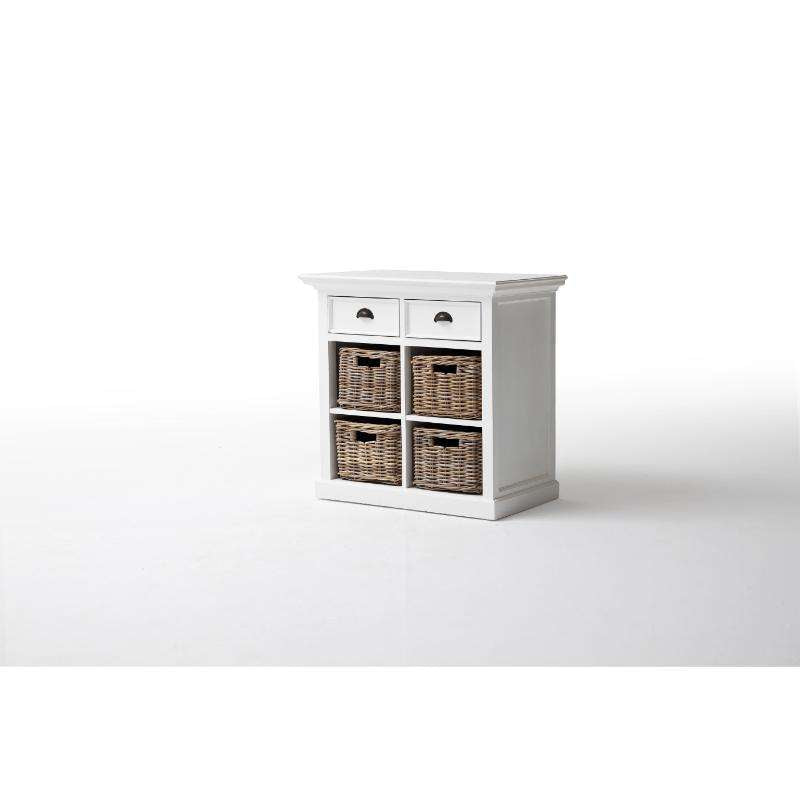 Ashpinoke:Halifax Collection Medium Buffet with Basket Set in Classic White-Sideboards-NovaSolo