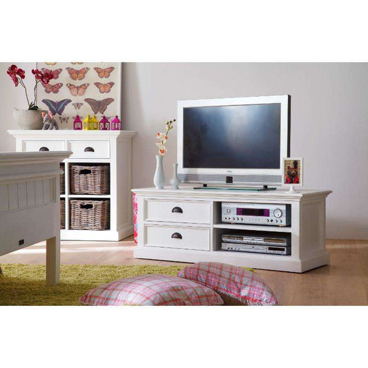 Ashpinoke:Halifax Collection Medium Entertainment Unit in Classic White-TV Units-NovaSolo