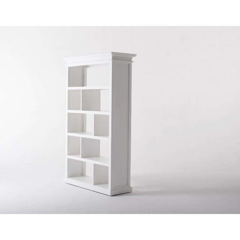 Ashpinoke:Halifax Collection Room Divider with Basket Set in Classic White-Bookcases-NovaSolo