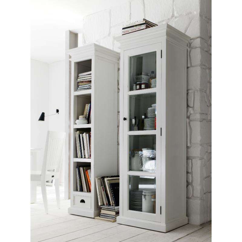 Ashpinoke:Halifax Collection Single Vitrine in Classic White-Cabinets-NovaSolo