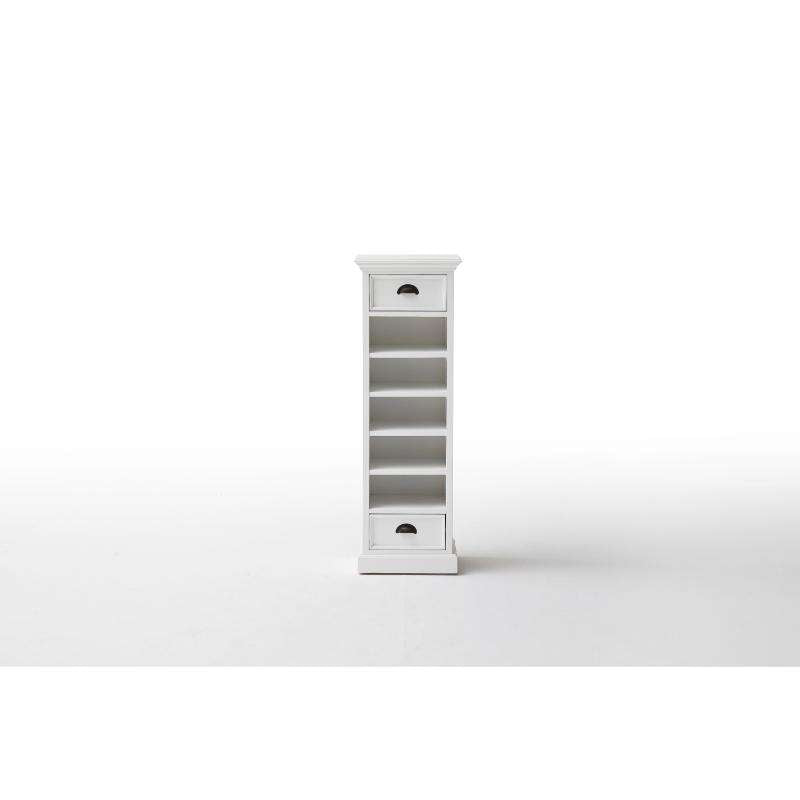 Ashpinoke:Halifax Collection Storage Tower with Basket Set in Classic White-Storage-NovaSolo